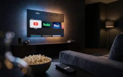 Connected television streaming in a modern living room