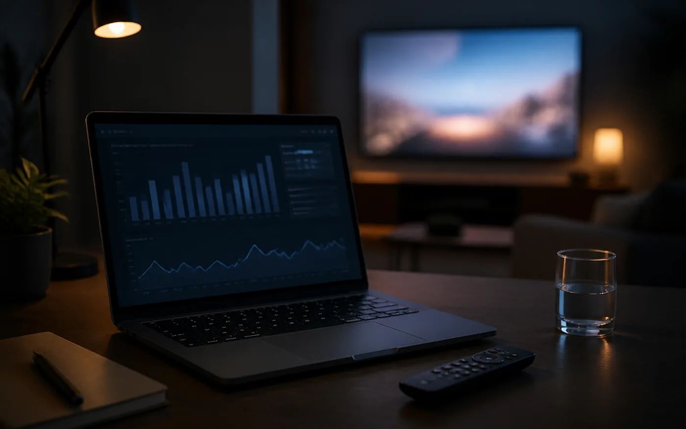 Laptop measuring connected TV exposure and conversion performance