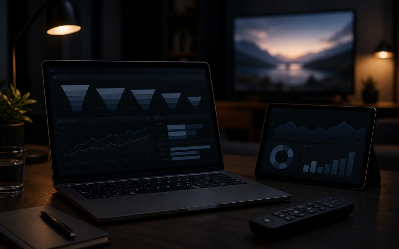 CTV exposure and financial-services account outcomes reviewed across analytics screens