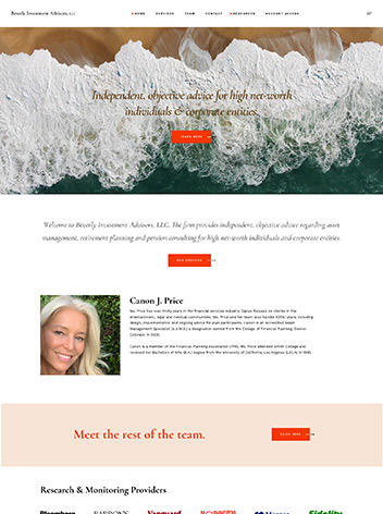 Beverly Advisors website