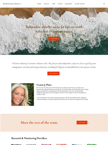 Beverly Advisors website