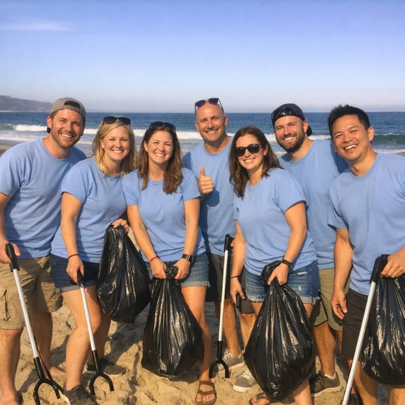 Simplicity team beach cleanup day